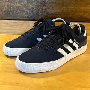 Adidas Busenitz Vulc II Navy blue, White skateboarding sneaker size M8 W9.5